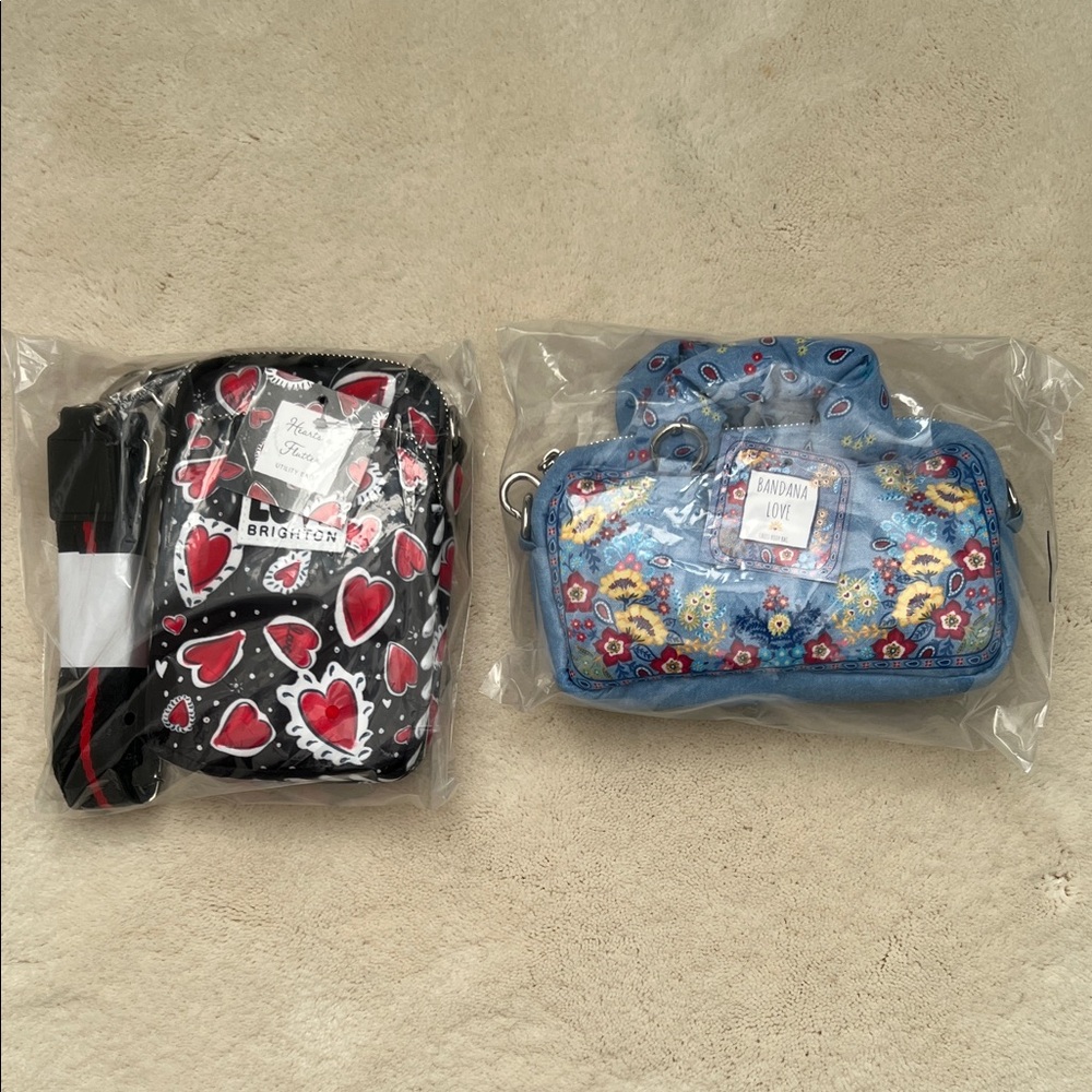 Brighton Black and Red Heart Pattern Bag
